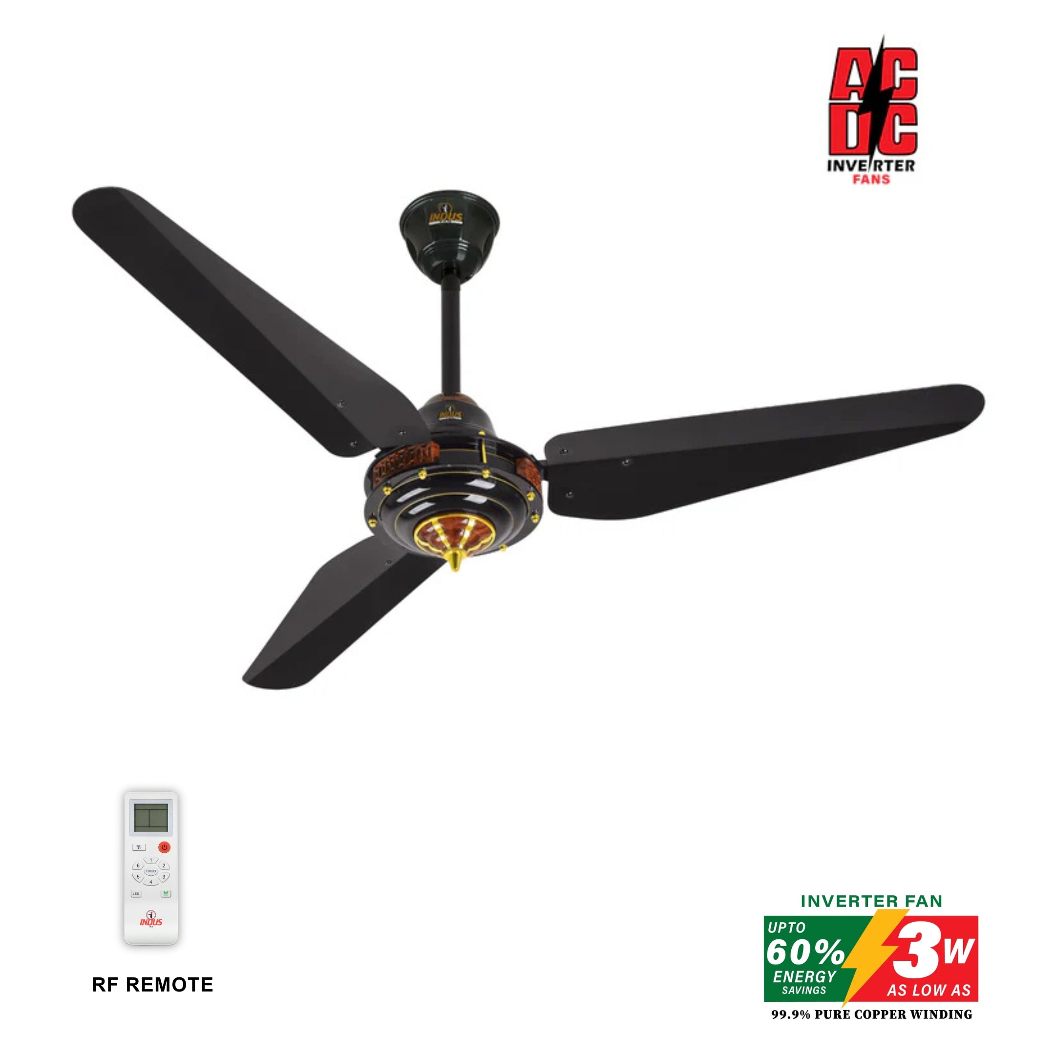 Crown Model Ceiling Fan (AC DC Solar Fans)