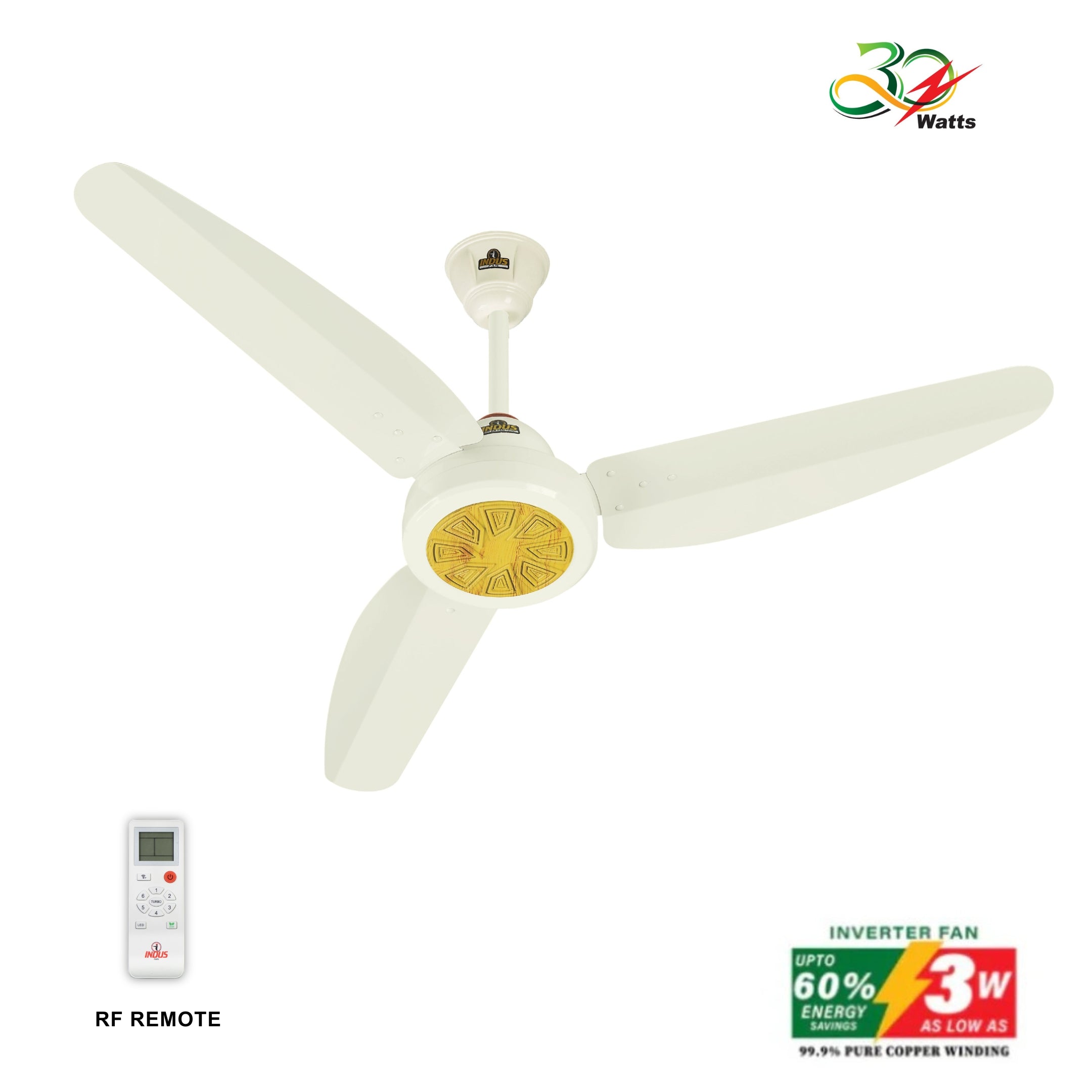 Prince Model Ceiling Fan (30-Watt Inverter Fans)