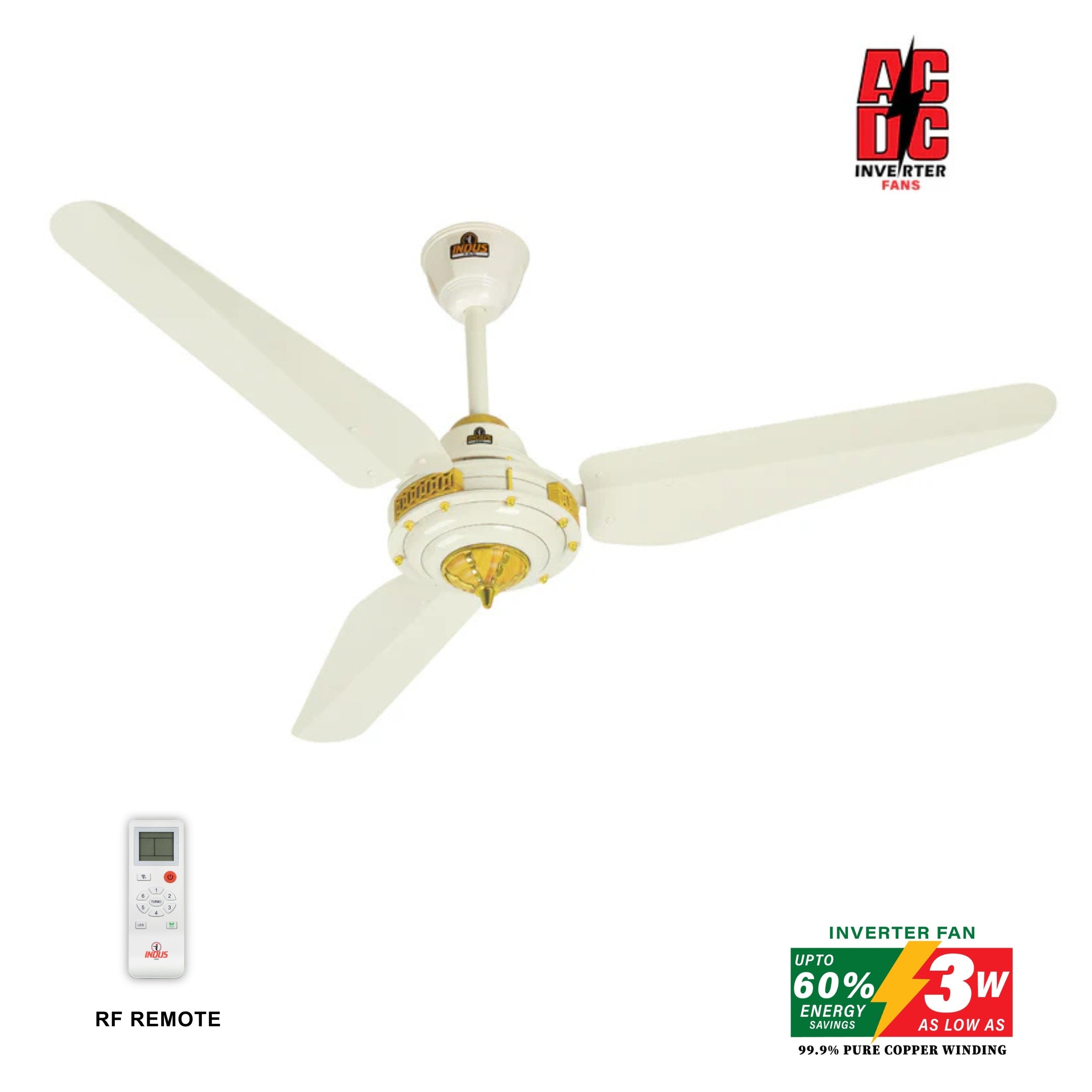 Crown Model Ceiling Fan (AC DC Solar Fans)