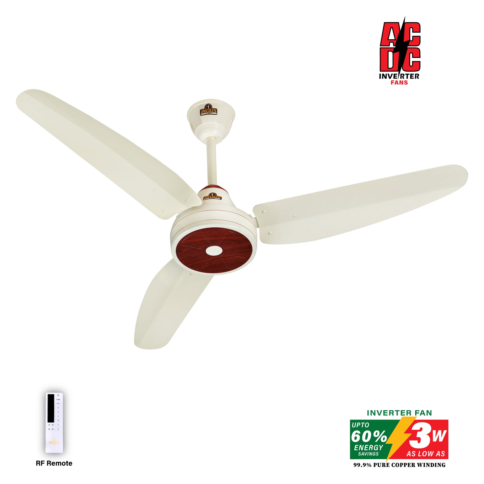 Florence Model Ceiling Fan (AC DC Solar Fans) – Indus Home Appliances