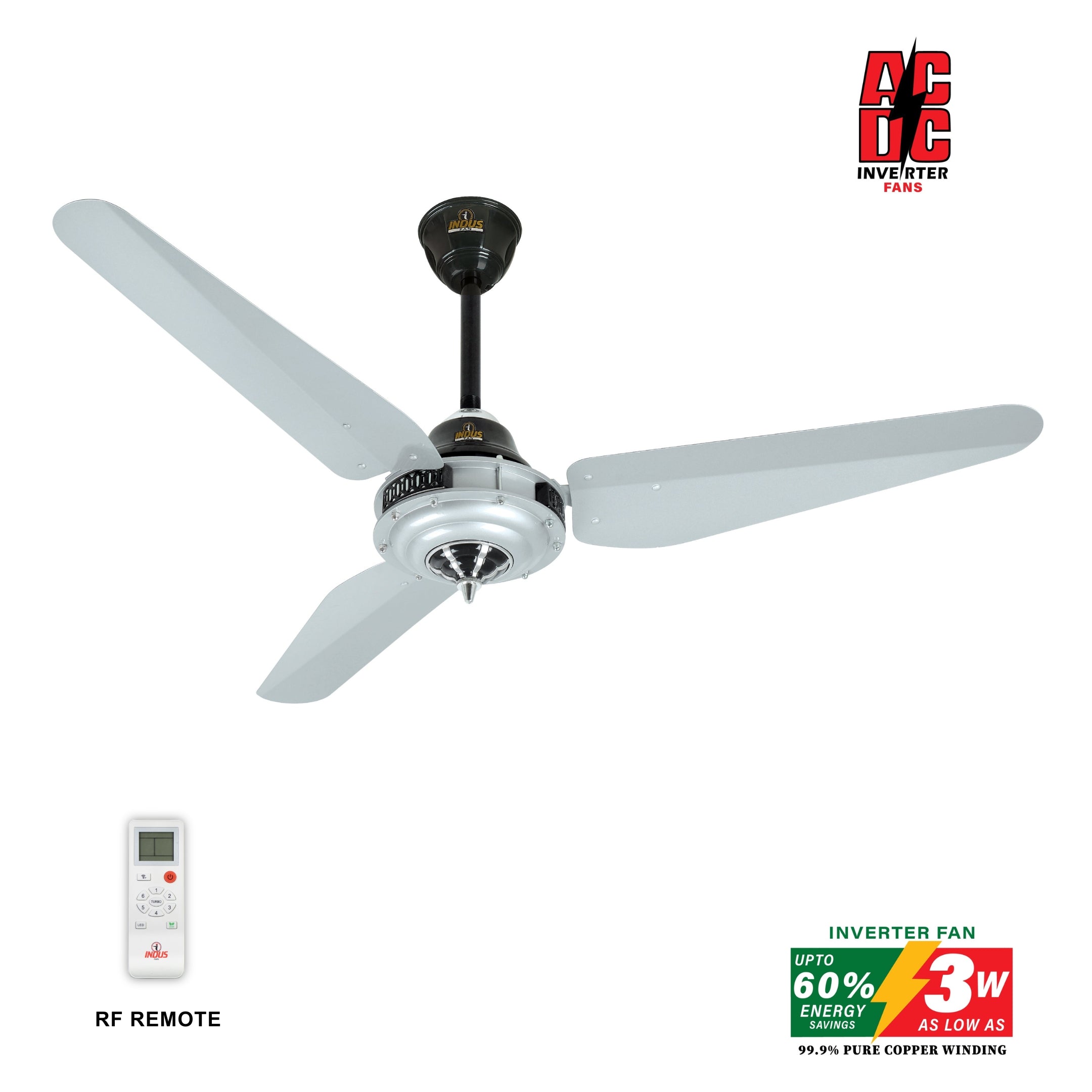 Crown Model-M Ceiling Fan (AC DC Solar Fans)