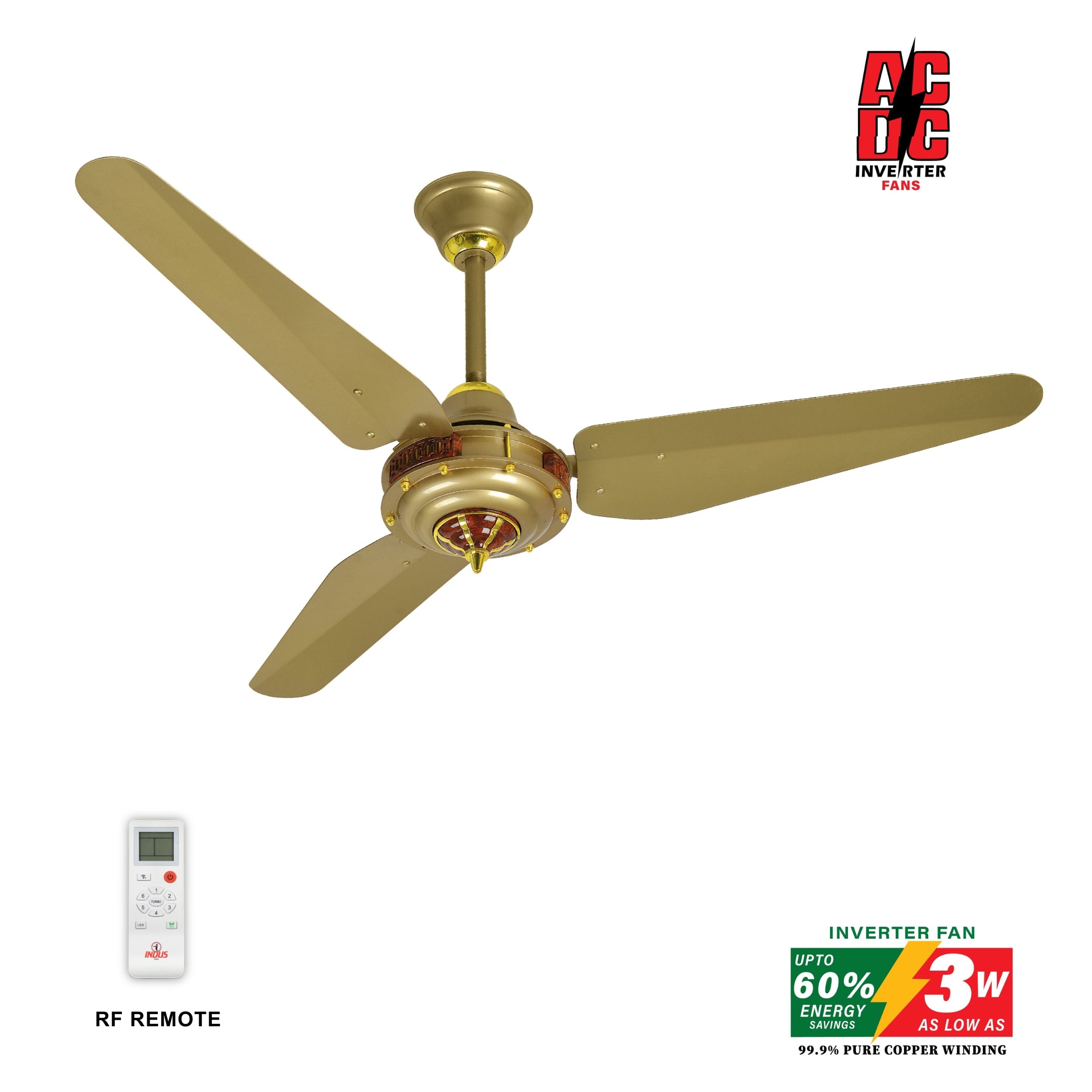 Crown Model-M Ceiling Fan (AC DC Solar Fans)